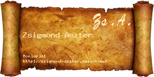 Zsigmond Aszter névjegykártya